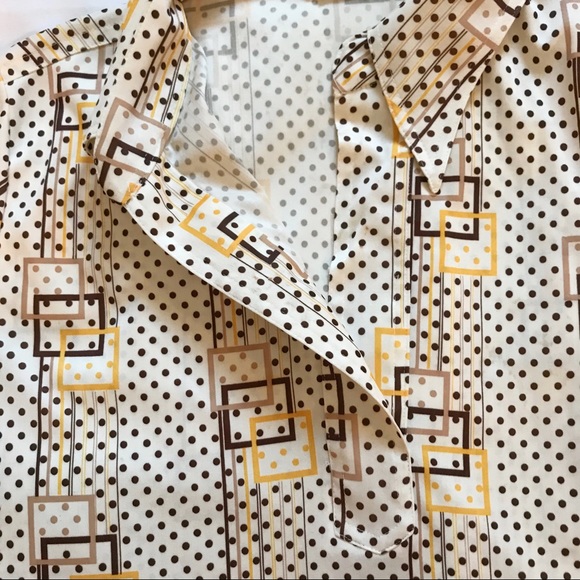Men’s 70s Polka Dot Novelty Collared Shirt - Picture 2 of 8